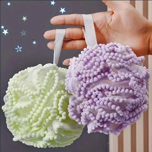 1pc Bath Pearl Bath Ball, Bath Flower Ball, Cute Scrub Bubble Bath Exfoliating - Picture 3 of 3